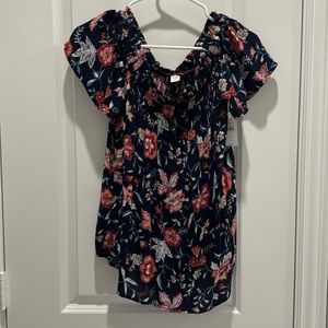 Old Navy floral off the shoulder top